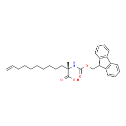(S)-2-((((9H-Fluoren-9-yl)methoxy)carbonyl)amino)-2-methyldodec-11-enoic acid Structure
