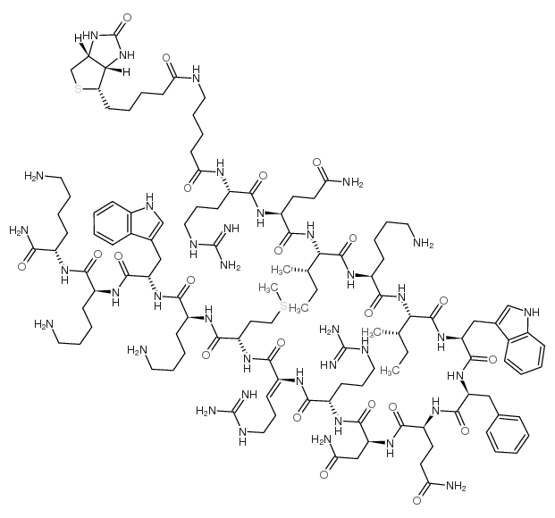Biotinyl-5-aminopentanoyl-Antennapedia Homeobox (43-58) amide结构式