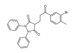 4-[3-(3-bromo-4-methylphenyl)-3-oxopropyl]-1,2-diphenylpyrazolidine-3,5-dione结构式