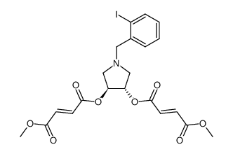 (3S,4S)-N-(o-iodobenzyl)-3,4-bis((E)-methoxycarbonylethenoyloxy)pyrrolidine Structure