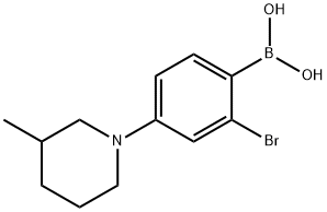 2-Bromo-4-(3-methylpiperidin-1-yl)phenylboronic acid结构式