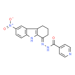 N'-[(1E)-6-nitro-2,3,4,9-tetrahydro-1H-carbazol-1-ylidene]pyridine-4-carbohydrazide结构式