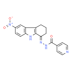 N'-[(1E)-6-nitro-2,3,4,9-tetrahydro-1H-carbazol-1-ylidene]pyridine-4-carbohydrazide structure