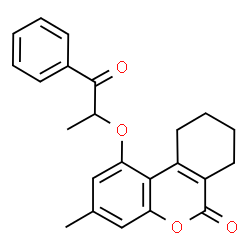 3-methyl-1-(1-oxo-1-phenylpropan-2-yl)oxy-7,8,9,10-tetrahydrobenzo[c]chromen-6-one结构式