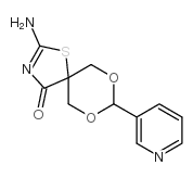 2-氨基-8-吡啶-3-基-7,9-二恶-1-硫代-3-氮杂-螺[4.5]十-2-烯-4-酮结构式