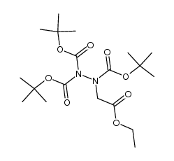 ethyl [N,N,N'-tris(tert-butyloxycarbonyl)hydrazino]acetate Structure