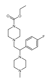 1-ethoxycarbonyl-4-[2-(4-fluorophenyl)-2-(4-methylpiperazino)ethyl]piperazine结构式