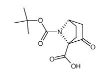 (1R,4S)-N-(tert-butoxycarbonyl)-7-azabicyclo[2.2.1]heptan-2-one-1-carboxylic acid结构式