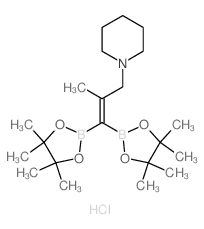 1-[2-methyl-3,3-bis(4,4,5,5-tetramethyl-1,3,2-dioxaborolan-2-yl)prop-2-enyl]piperidine结构式