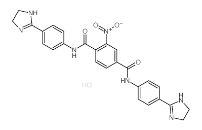 N,N-bis[4-(4,5-dihydro-1H-imidazol-2-yl)phenyl]-2-nitro-benzene-1,4-dicarboxamide结构式