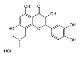 [2-(3,4-dihydroxyphenyl)-3,5,7-trihydroxy-4-oxochromen-8-yl]methyl-dimethylazanium,chloride结构式