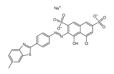 1-Chloro-8-hydroxy-7-[4-(6-methylbenzothiazol-2-yl)phenylazo]naphthalene-3,6-bis(sulfonic acid sodium) salt structure