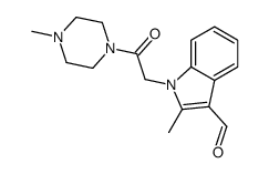 Piperazine, 1-[(3-formyl-2-methyl-1H-indol-1-yl)acetyl]-4-methyl- (9CI) Structure