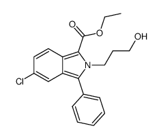 5-chloro-2-(3-hydroxypropyl)-3-phenylisoindole-1-carboxylic acid ethyl ester结构式