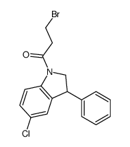 3-bromo-1-(5-chloro-3-phenyl-2,3-dihydroindol-1-yl)propan-1-one结构式