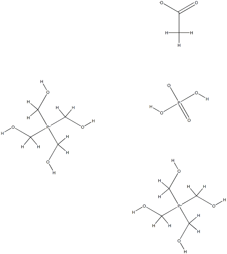 tetrakis(hydroxymethyl)phosphoniumacetate-phosphate(1:1) structure