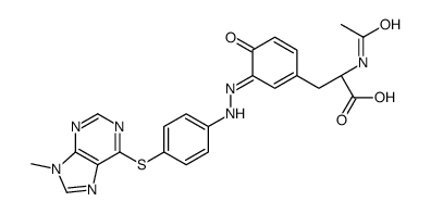 (2S)-2-acetamido-3-[3-[[4-(9-methylpurin-6-yl)sulfanylphenyl]hydrazinylidene]-4-oxocyclohexa-1,5-dien-1-yl]propanoic acid结构式