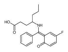 4-[[(3-fluoro-6-oxocyclohexa-2,4-dien-1-ylidene)-phenylmethyl]amino]heptanoic acid Structure