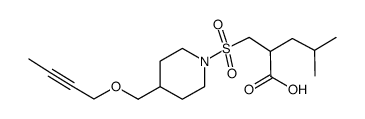 2-(4-but-2-ynyloxymethylpiperidin-1-ylsulphonylmethyl)-4-methylpentanoic acid结构式