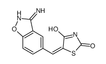 5-[(3-amino-1,2-benzoxazol-5-yl)methylidene]-1,3-thiazolidine-2,4-dione Structure