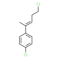 (E)-1-chloro-4-(4-chloro-1-methyl-1-butenyl)benzene structure