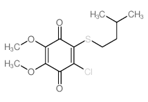 2-chloro-5,6-dimethoxy-3-(3-methylbutylsulfanyl)cyclohexa-2,5-diene-1,4-dione结构式