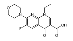 1-ETHYL-6-FLUORO-7-MORPHOLIN-4-YL-4-OXO-1,4-DIHYDRO-[1,8]NAPHTHYRIDINE-3-CARBOXYLIC ACID结构式