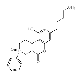 10-Hydroxy-8-pentyl-3-phenyl-1,2,3,4-tetrahydro-5H-phosphinino(3,4-c)chromen-5-one 3-oxide Structure