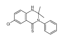 6-chloro-2,2-dimethyl-3-phenyl-1H-quinazoline-4-thione结构式