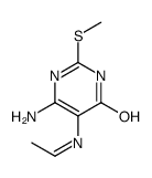 6-amino-5-(ethylideneamino)-2-methylsulfanyl-1H-pyrimidin-4-one结构式