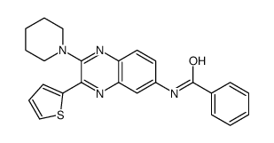 N-(2-piperidin-1-yl-3-thiophen-2-ylquinoxalin-6-yl)benzamide结构式