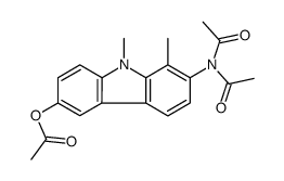 [7-(diacetylamino)-8,9-dimethylcarbazol-3-yl] acetate Structure