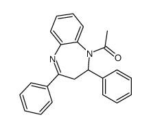 1-(2,4-diphenyl-2,3-dihydro-1,5-benzodiazepin-1-yl)ethanone结构式