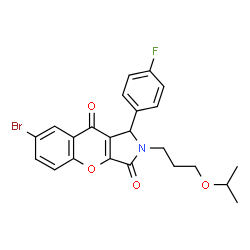 7-Bromo-1-(4-fluorophenyl)-2-(3-isopropoxypropyl)-1,2-dihydrochromeno[2,3-c]pyrrole-3,9-dione结构式
