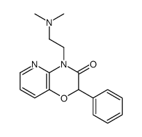 10-(2-dimethylaminoethyl)-8-phenyl-7-oxa-2,10-diazabicyclo[4.4.0]deca- 2,4,11-trien-9-one结构式