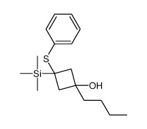 1-butyl-3-phenylsulfanyl-3-trimethylsilylcyclobutan-1-ol结构式