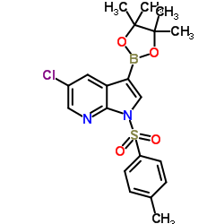 5-CHLORO-3-(4,4,5,5-TETRAMETHYL-1,3,2-DIOXABOROLAN-2-YL)-1-TOSYL-1H-PYRROLO[2,3-B]PYRIDINE picture