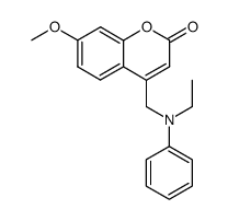 4-(N-ethyl-N-phenylaminomethyl)-7-methoxycoumarin结构式