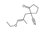 1-(3-ethoxy-2-methylprop-2-enyl)-2-oxocyclopentane-1-carbonitrile结构式