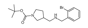 1-Boc-3-[(2-溴苄氨基)-甲基]-吡咯烷结构式