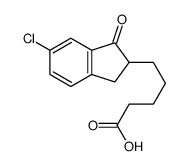 5-(5-chloro-3-oxo-1,2-dihydroinden-2-yl)pentanoic acid结构式