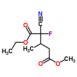 Pentanedioic acid, 2-cyano-2-fluoro-3-methyl-, 1-ethyl 5-methyl ester (9CI) structure
