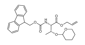 2-(9H-fluoren-9-ylmethoxycarbonylamino)-3-(tetrahydro-pyran-2-yloxy)-butyric acid allyl ester结构式