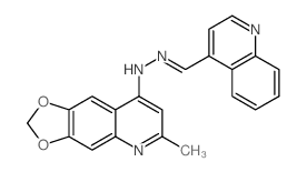 4-Quinolinecarboxaldehyde, (6-methyl-1,3-dioxolo[4,5-g]quinolin-8-yl)hydrazone Structure