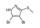 4,5-dibromo-3-methylsulfanyl-1H-pyrazole结构式
