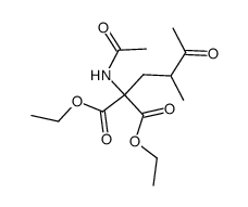 2-Acetamino-5-oxo-4-methyl-2-aethoxycarbonyl-hexansaeure-aethylester结构式