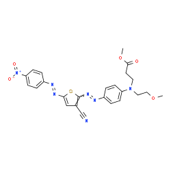 2-[p-[N-(2-Acetoxyethyl)-N-(2-methoxyethyl)amino]phenylazo]-5-(p-nitrophenylazo)-3-thiophenecarbonitrile Structure