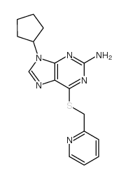 9H-Purin-2-amine,9-cyclopentyl-6-[(2-pyridinylmethyl)thio]- structure