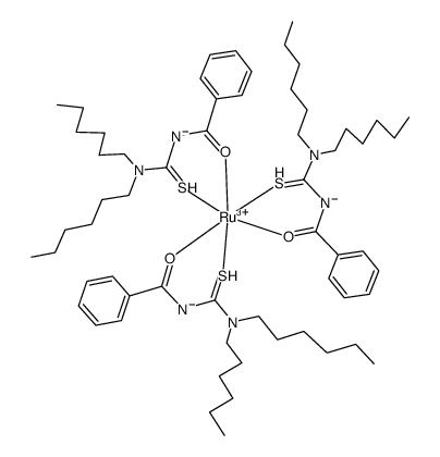 Ru(N,N-dihexyl-N'-benzoylthiourea)3 Structure