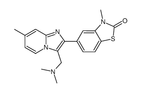 5-(3-N,N-dimethylaminomethyl-7-methylimidazo<1,2-a>pyridin-2-yl)-3-methyl-2-oxobenzothiazolidine Structure